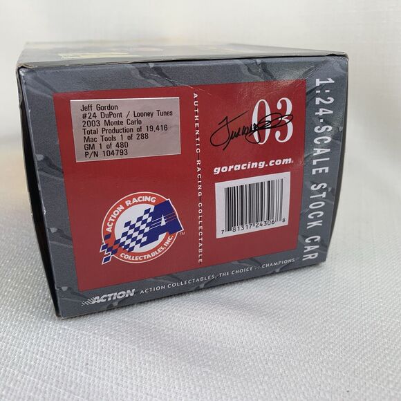 1:24 Action 2003 #24 Dupont Looney Tunes Bugs Bunny Monte Carlo Jeff Gordon Sam - Picture 3 of 9